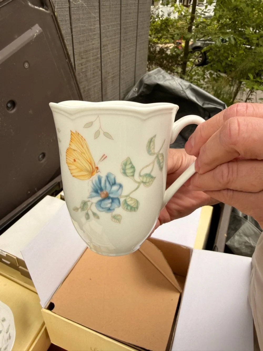 Lenox Butterfly Meadows 4-Piece Dinnerware Set with Floral and Butterfly Accents